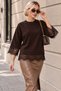 Women's Crew Neck Lace-Trimmed Knit Sweater