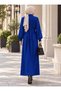 Modest Dress - Light Navy Blue - - 4