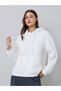 Off White Oversized Slogan Print Hoodie - 3