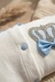 Royal Prince Blue Polka Dot Baby Romper Set with Bow Tie and Crystal Crown Detail, 0-3 Months. - 5
