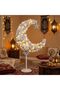 شجرة هلال رمضان المضيئة بطول 4.9 قدم مع 80 خيطًا من الأضواء، شجرة هلال عيد مبارك اصطناعية - 7