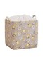 Grey Printed Bear Storage Basket With Drawstring Closure