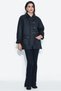 Velvet-Collar Coat with Metal Buckles - 3