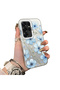 Samsung Galaxy S25 Ultra Compatible Silicone Hard-Edge Back Case with Floral Print—Romantic Couple Phone Case