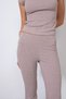 PREMIUM SOFT-TEXTURED ELASTIC-WAIST FLARE PANTS, BURGUNDY - 3