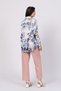 Women's Summer Light Blue Asymmetrical-Cut Long-Back Patterned Shirt 70019 - 3