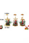 Christmas Candle Holders Set of 3, Golden Metal Candlestick Holder with Deer, Star & Snowflake, Pine Cone Red Berry Table Centerpiece, Xmas Home Party Thanksgiving Decor - 6