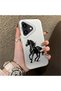 iPhone 16-Compatible Silicone Edge-Reinforced Back Case with Patterned "Lovers" Design Phone Case - 3