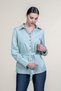 Women's Summer Mint TENCEL™ Long-Sleeved Trendy Shirt with Belted Waist 70062