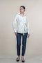 Women's Summer Cream TENCEL™ Long-Sleeved Trendy Shirt with Belted Waist 70062 - 4