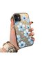 iPhone 11-Compatible Silicone Hard-Edge Back Case with Floral Print—Romantic Couple Phone Case