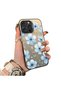 iPhone 16 Pro Compatible Silicone Edge-to-Edge Hard Back Case with Floral Print—Romantic Couple Phone Case