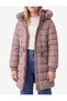 Plush-Lined Puffer Coat with Hood, Zipper, Belt, and Fleece Lining - 2