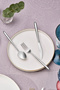 Flow 60-Piece 12-Person Boxed Fork, Spoon, and Knife Set—Platinum - 6
