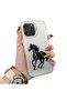 iPhone 16 Pro Max Compatible Silicone Edge-Reinforced Back Case with Patterned "Lovers" Design Phone Case
