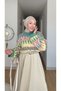 Interest Model: Short Knit Sweater with a Zigzag Patterned Design - 2