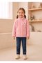 100% Cotton Girls' Fleece Cardigan, Sizes 6Y, 10Y, GIRLS' SALMON