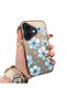 iPhone 17-Compatible Silicone Edge-Reinforced Back Case with Floral Print—Couple's Phone Case