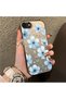 iPhone 8-Compatible Silicone Hard-Edge Back Case with Floral Print—Couple's Phone Case - 3