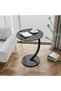 C-Shaped Side Table,Bedside Table,Sofa Side Table,Coffee Table,with Metal Frame,Industrial,for Livin