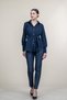 Women's Summer Light Blue TENCEL™ Long-Sleeved Trendy Shirt with Belted Design 70062