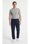Men's Navy Blue Brushed Inside Three-Drawstring Basic Sweatpants