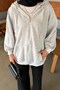 Hooded Zippered Sweatshirt Cardigan Gray - 3