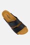 Men Two Straps Slip On Sandals, Black - 4