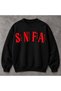 Men's Oversized 3-Ply Brushed Inside Sweatshirt with Back Print, Gothic Design, Black, Thick Sweatshirt - 2