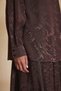 Brown Paneled Shirt with Ruffle Trim - 5