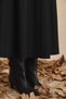 Black Pleated Skirt with Sleeve Detail - 5