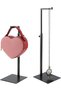 Purse Display Stand, 2 Pack Solid Black Bag Display Rack Stands, Counter Adjustable Height Stainless - 4
