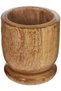 10 cm Wooden Mortar-WMO001, Beige - 2