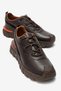 Men's Genuine Leather Brown Shoes with Orange Accents