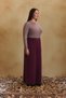 Burgundy Elastic-Waist Pants-Skirt - 4