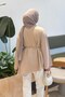 Tunic with Sleeve Detail and Tie-Detail, Beige - 4