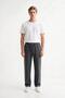 Men's Black 3 Thread Ribbed Sweatpants with Straight Legs, Comfortable Cut, Elastic Waistband and Pockets - 6