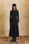 Black Pleated Skirt with Sleeve Detail - 3