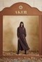 Brown Jacquard Flared Skirt
