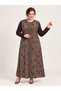 Elegant Women's TENCEL™-Cupra Fabric Maxi Dress embellished with stones and featuring a pattern, Plus Size - 2