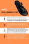 Genuine Leather Men's Slippers - Soft Thick Soled Genuine Velcro Leather Men's Slippers Syringe Black - 8