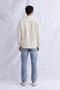 Men's Ecru Long-Sleeve Regular-Fit Shirt with Two Pockets - 4