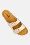 Women Slip On Cork Sandals, Gold - 3