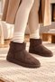 Women's Brown Suede Boots with Faux Fur Lining, Comfortable Sole, Casual Winter Shoes - 8