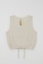Girls' Pantsuit with Elastic Waist and Drawstring Accents, Ages 9–14, Beige - 6