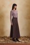 Brown Jacquard Flared Skirt - 4