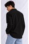 Men's Black Button-Down Shirt with Two Pockets, Snap-Fastened Closure, and Double-Faced Design - 3
