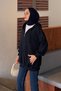 Navy Blue Hooded Zip-Up Sweatshirt Cardigan - 2