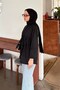 Black Suede Shirt with Tie-Detail - 2