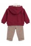 Boys' Burgundy Hooded Zipper 3-Piece Set - 4